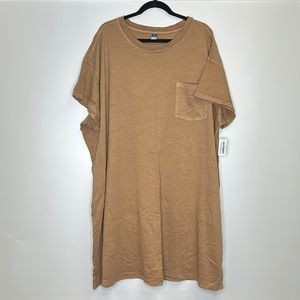 Old Navy Tan T-Shirt Pocket Dress